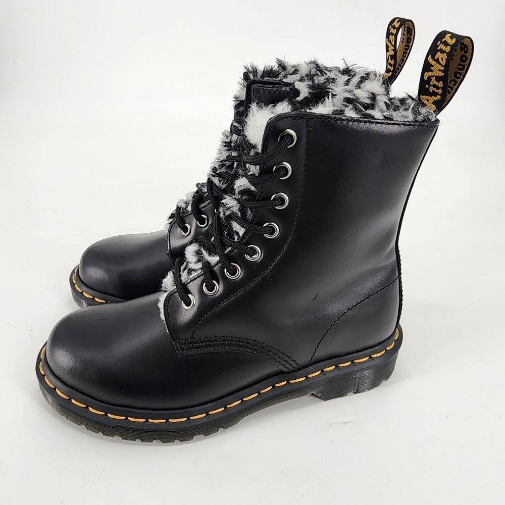 Dr. Martens 1460 Zebra Serena Burnished Boots Size 6 NWT